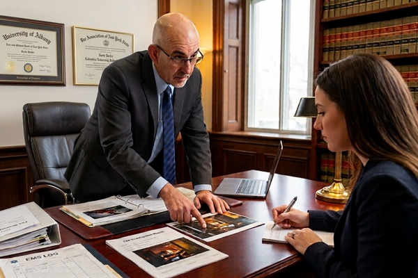 Mr. Anderson helping a attorney prepare her case for trial.